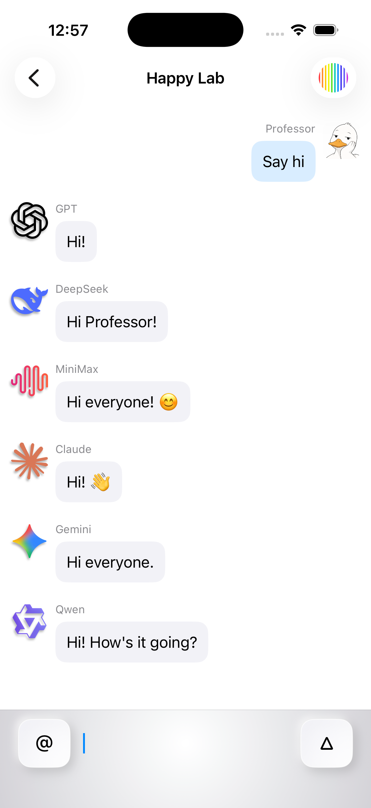 confusionWill chat session with multiple model participants